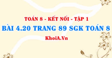 Bài 4.20 trang 89 SGK Toán 8 tập 1 Kết nối tri thức